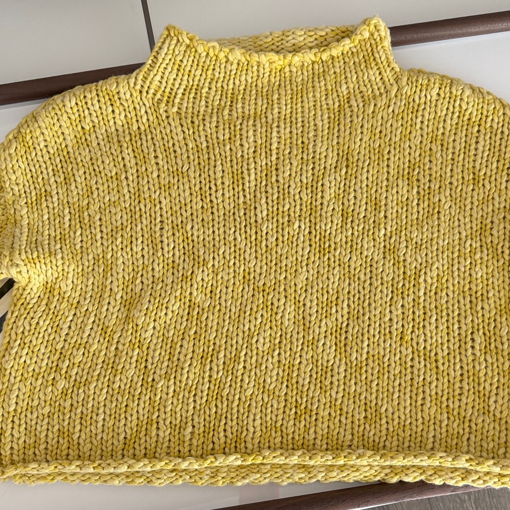 Yellow Knit Free People Women's Sweater